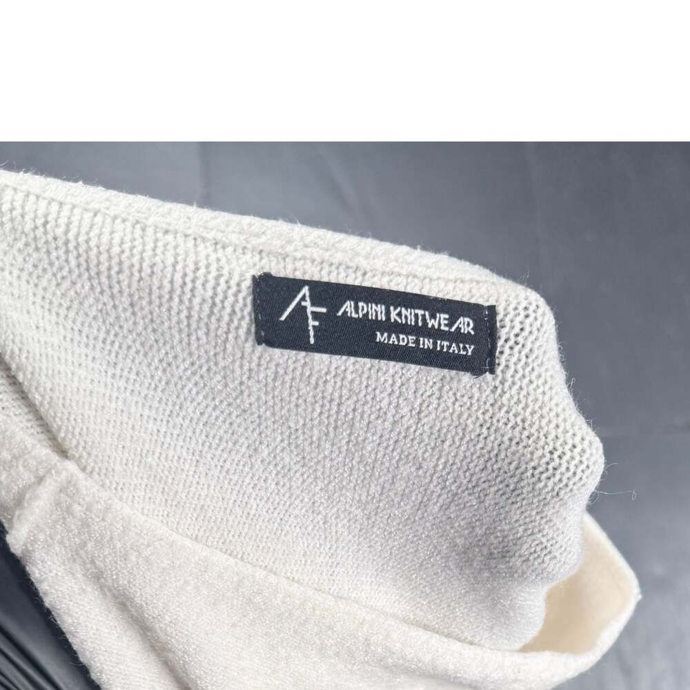 Alpini Knitwear Made in Italy Grey Asymmetrical Oversized Knit Poncho Sweater - Picture 2 of 4